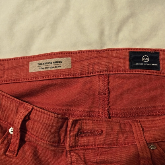 Adriano Goldschmied Stevie Ankle Slim Straight Orange Jeans 28 - Picture 3 of 5